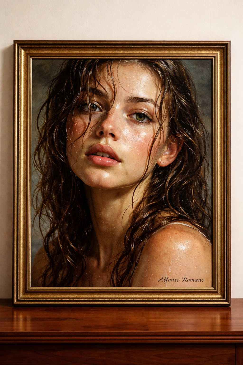 Portrait of a woman with wet hair