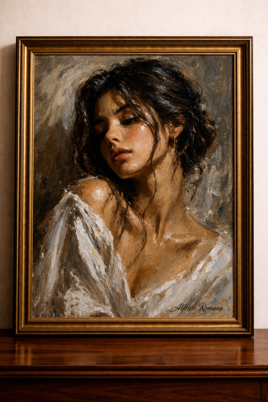 Classical portrait in gilded frame