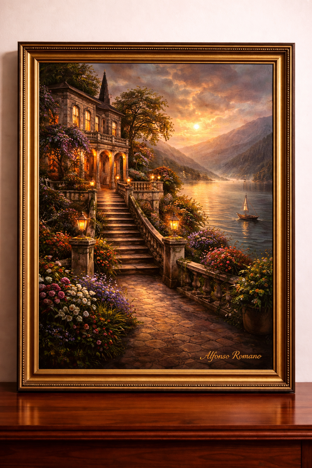 Villa au coucher du soleil