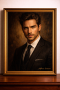 Portrait of a man in gold frame