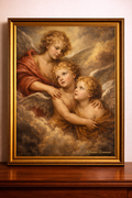 Angels in golden clouds