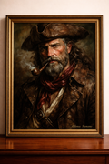 Rugged pirate portrait in muted tones