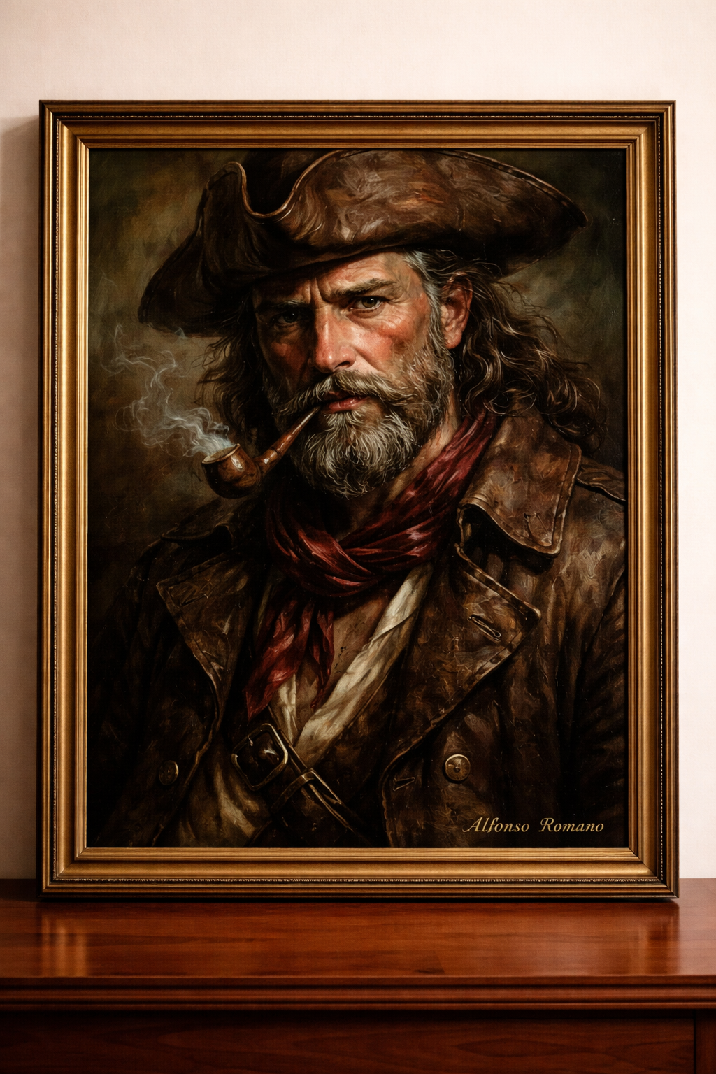 Rugged pirate portrait in muted tones
