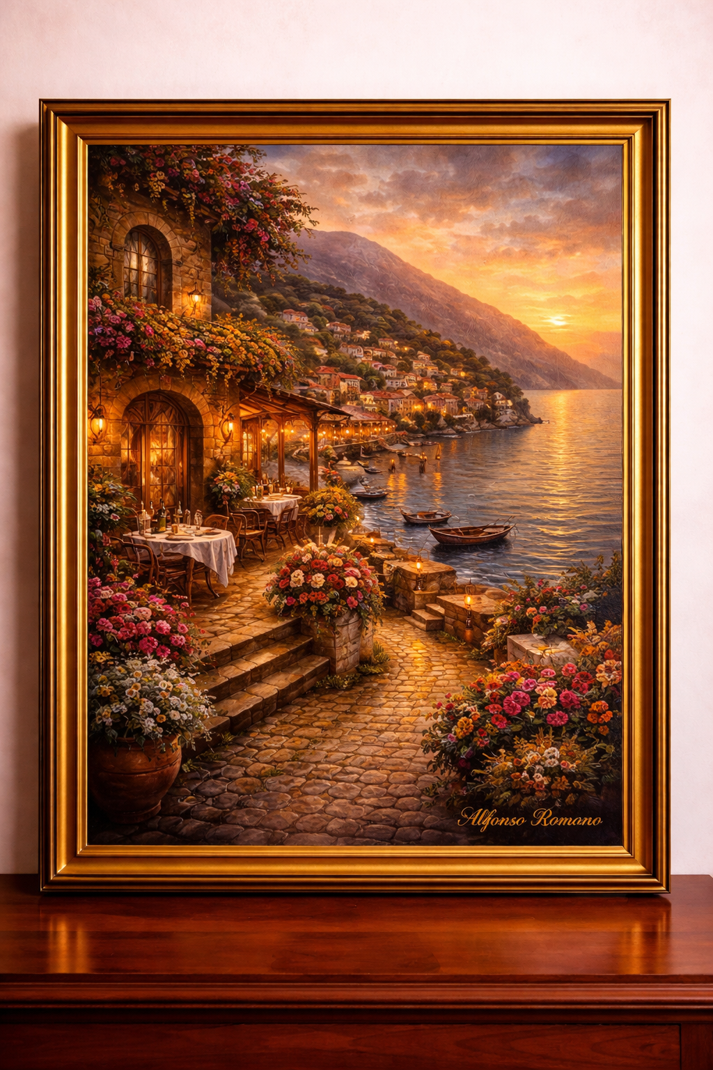 Côte méditerranéenne au coucher du soleil