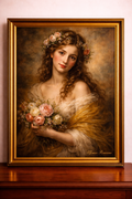 Portrait of a woman with roses