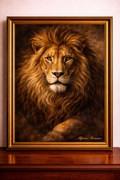 Regal lion in golden hues