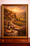 Idyllique vignoble toscan sur toile