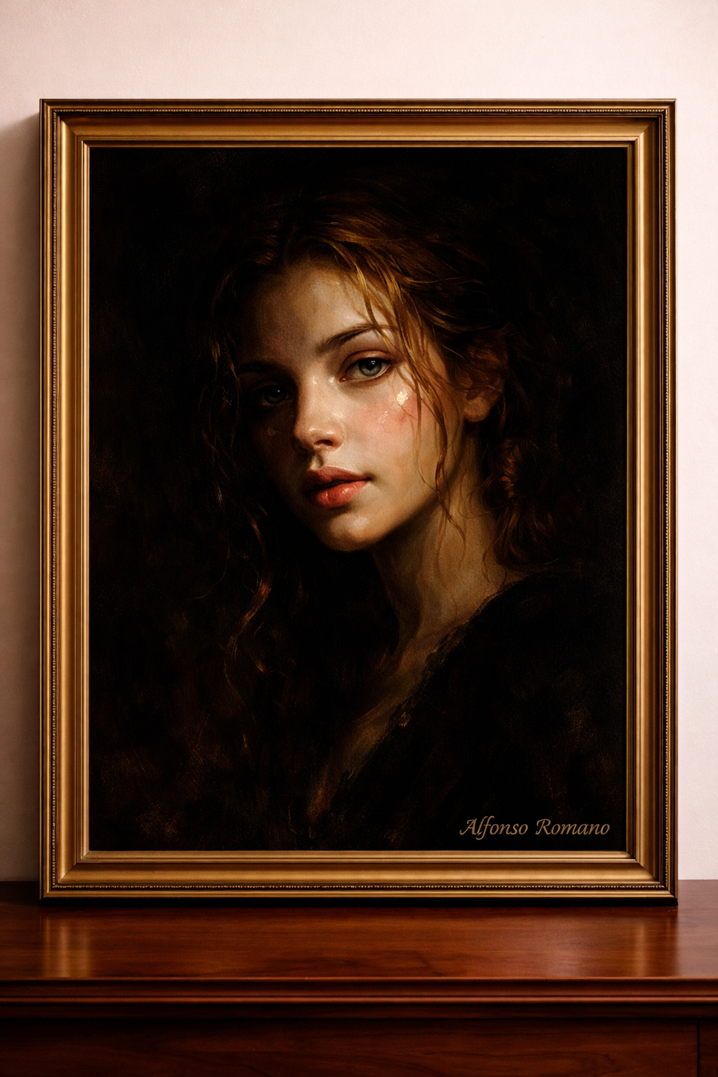 Portrait of a woman in chiaroscuro